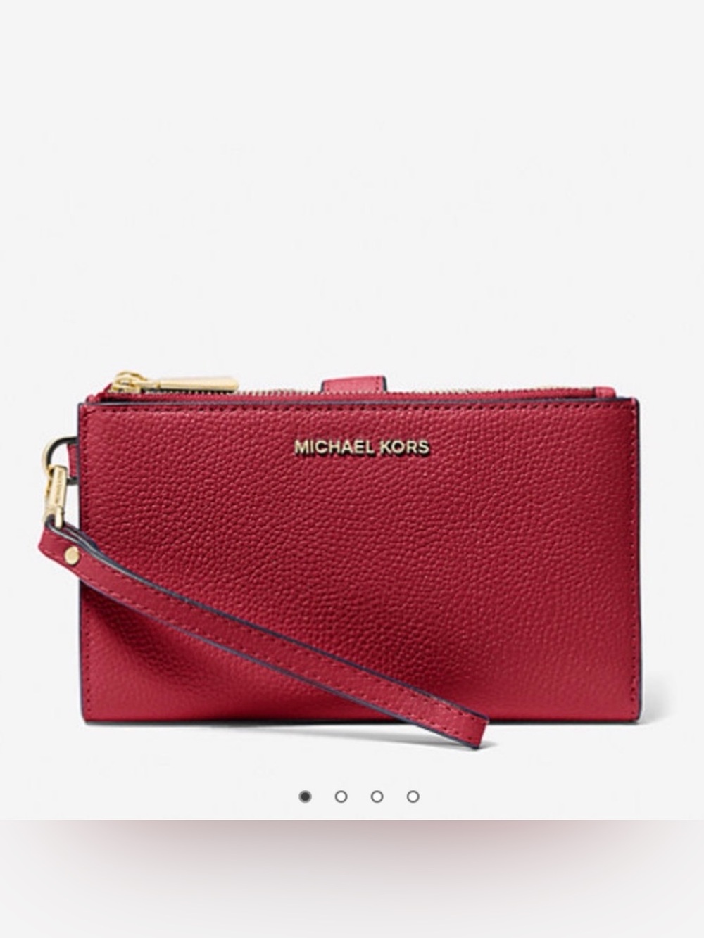 Michael Kors Cherry Red Leather Wristlet Wallet